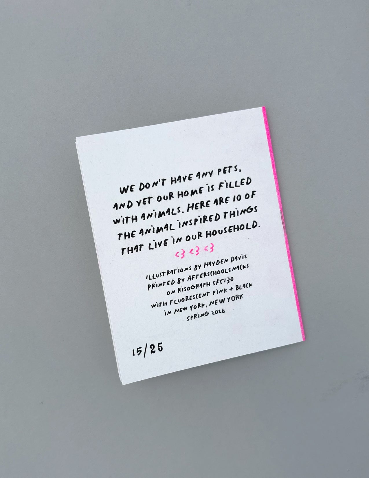 No Pet Household Zine